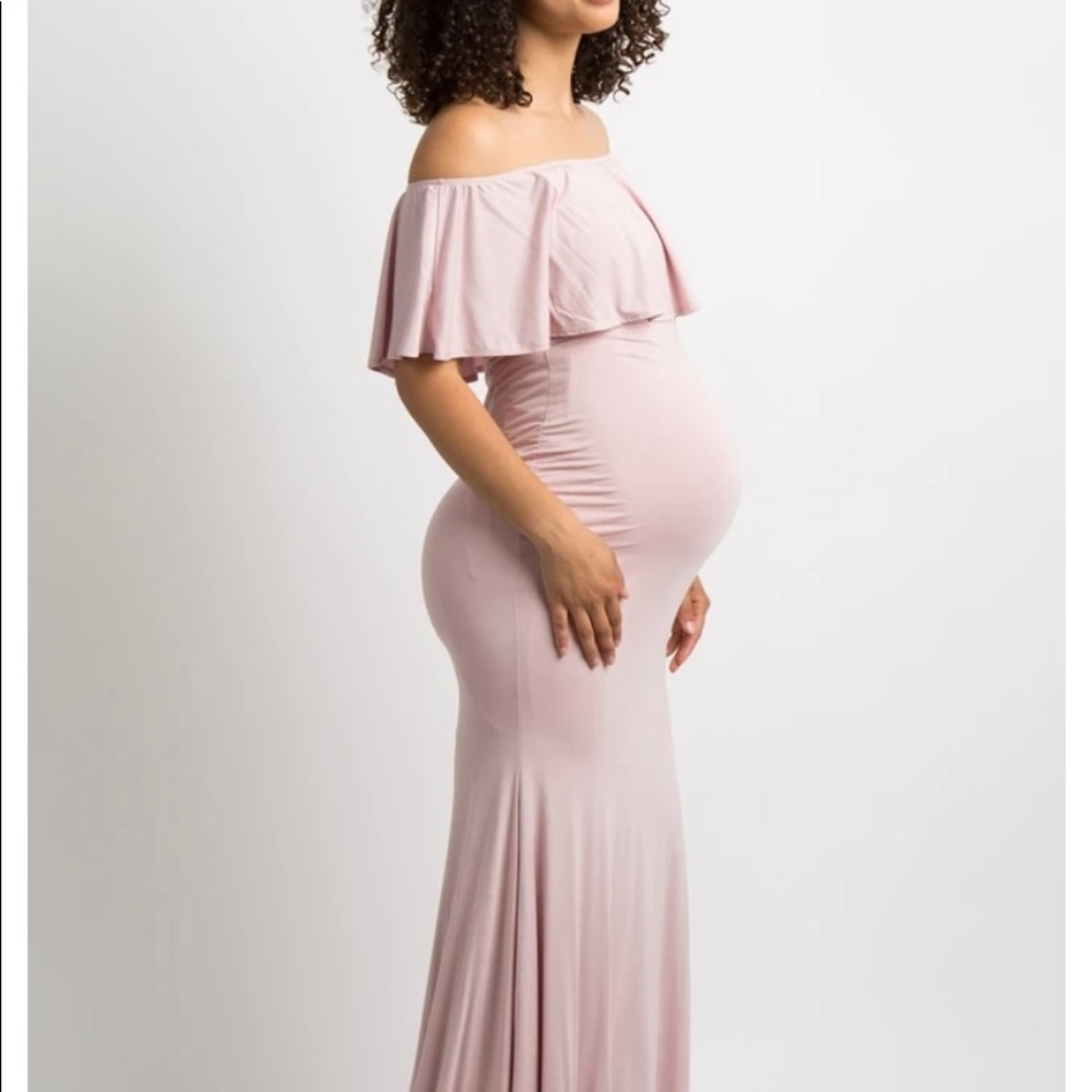 Pink blush Light pink mermaid maternity dress